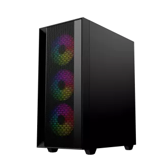 Gembird Fornax 4000 ARGB/Midi Tower/Transpar./Fekete
