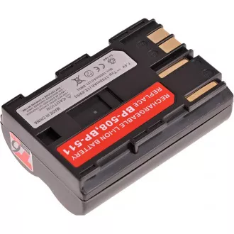 Akkumulátor T6 Power Canon BP-508, BP-511, BP-511A, BP-512, BP-514, 1600mAh, 11,8Wh, barna színben