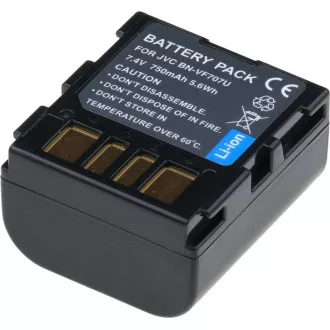 Akkumulátor T6 Power JVC BN-VF707U, BN-VF707, 750mAh, 5,4Wh, szürke, szürke
