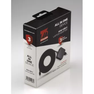 T6 Power univerzális laptop adapter, 45W, USB-C T6 Power univerzális laptop adapter, 45W, USB-C