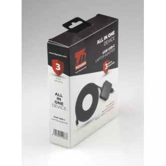 T6 Power univerzális laptop adapter, 65W, USB-C
