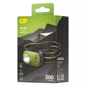 LED-es újratölthető fejlámpa GP Xplor PHR17, 500 lm LED-es újratölthető fejlámpa GP Xplor PHR17, 500 lm