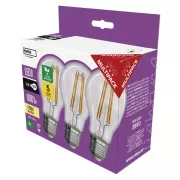 LED izzó A60/E27/3,8W/60W/806lm/meleg fehér,3db