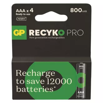 GP Újratölthető akkumulátor. ReCyko Pro AAA (HR03) 800mAh - 4db