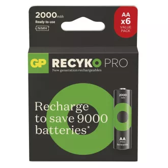 GP Újratölthető akkumulátor. ReCyko Pro AA (HR6) 2000mAh - 6 db