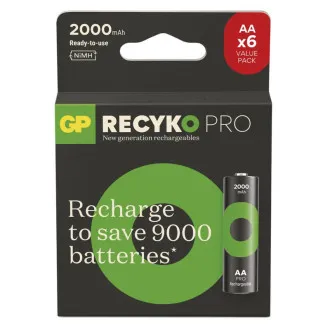 GP Újratölthető akkumulátor. ReCyko Pro AA (HR6) 2000mAh - 6 db