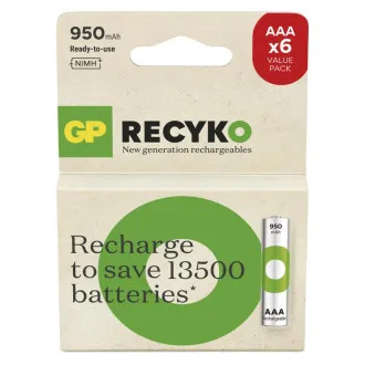 GP újratölthető ReCyko 950 AAA (HR03)-6db GP újratölthető ReCyko 950 AAA (HR03)-6db