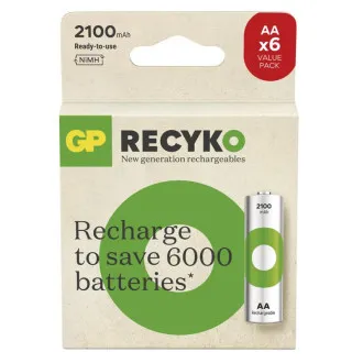 GP Újratölthető akkumulátor. ReCyko 2100 AA (HR6) - 6db GP Újratölthető akkumulátor. ReCyko 2100 AA (HR6) - 6db