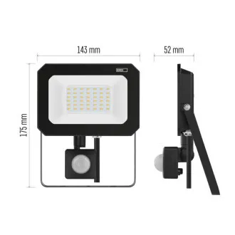 EMOS LED REFLECTOR SIMPO 30W, 3000Lm, 4000K, PIR