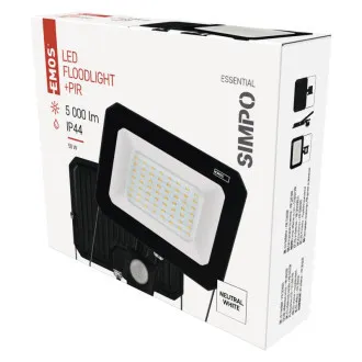 EMOS LED REFLECTOR SIMPO 50W, 5000Lm, 4000K, PIR EMOS LED REFLECTOR SIMPO 50W, 5000Lm, 4000K, PIR