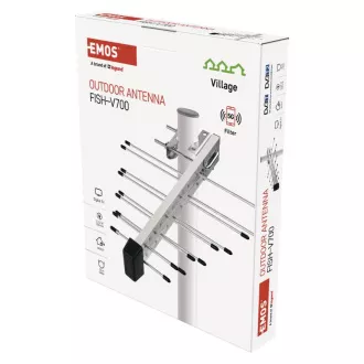 EMOS DVB-T antenna FISH-V700, 5G szűrő, 470-698MHz EMOS DVB-T antenna FISH-V700, 5G szűrő, 470-698MHz