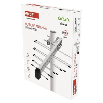EMOS DVB-T antenna FISH-V700, 5G szűrő, 470-698MHz EMOS DVB-T antenna FISH-V700, 5G szűrő, 470-698MHz