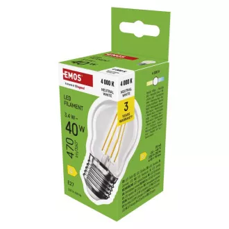 EMOS LED FLM MINI GL 3,4W (40W) 470lm E27 NW EMOS LED FLM MINI GL 3,4W (40W) 470lm E27 NW