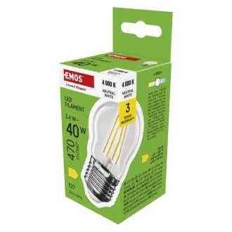 EMOS LED FLM MINI GL 3,4W (40W) 470lm E27 NW EMOS LED FLM MINI GL 3,4W (40W) 470lm E27 NW