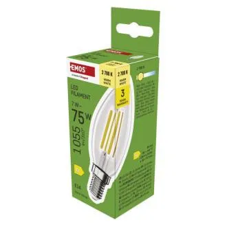 EMOS LED FLM gyertya 7W(75W) 1055lm E14 WW EMOS LED FLM gyertya 7W(75W) 1055lm E14 WW