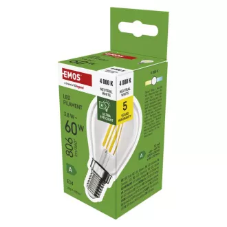 EMOS LED FLM MINI GL 3,8W (60W) 806lm E14 NW A CLAS