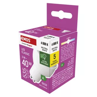 EMOS LED CLS MR16 3W(40W) 535lm GU10 NW A CLASS 3W(40W) 535lm GU10 NW A CLASS EMOS LED CLS MR16 3W(40W) 535lm GU10 NW A CLASS 3W(40W) 535lm GU10 NW A CLASS