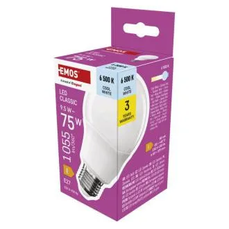 EMOS LED CLS A60 9,5W(75W) 1055lm E27 CW EMOS LED CLS A60 9,5W(75W) 1055lm E27 CW