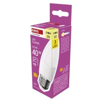 EMOS LED CLS gyertya 4,2W(40W) 470lm E27 WW