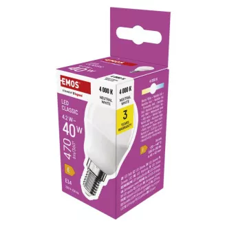 EMOS LED CLS MINI GLOBE 4,2W(40W) 470lm 470lm E14 NW