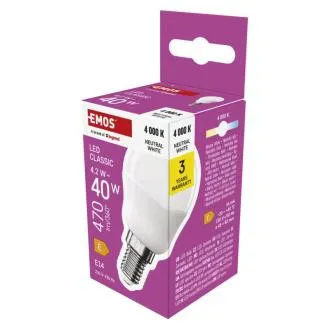 EMOS LED CLS MINI GLOBE 4,2W(40W) 470lm 470lm E14 NW EMOS LED CLS MINI GLOBE 4,2W(40W) 470lm 470lm E14 NW