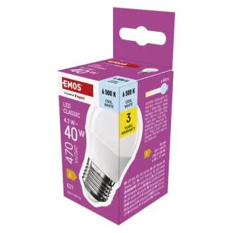 EMOS LED CLS MINI GLOBE 4,2W (40W) 470lm E27 CW EMOS LED CLS MINI GLOBE 4,2W (40W) 470lm E27 CW