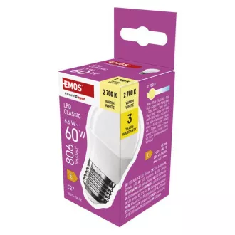 LED CLS MINI GLOBE 6,5W (60W) 806lm E27 WW