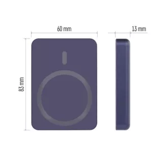EMOS POWERBANK WI 522, vezeték nélküli töltés 20W, 5.000mAh, KÉK, 1xUSB-C