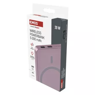 EMOS POWERBANK WI 522, vezeték nélküli töltés 20W, 5.000mAh, LOSOS, 1xUSB-C EMOS POWERBANK WI 522, vezeték nélküli töltés 20W, 5.000mAh, LOSOS, 1xUSB-C