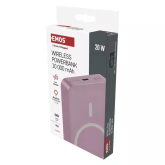EMOS POWERBANK WI1046, vezeték nélküli töltés 20W, 10.000mAh, SALT, 1xUSB-C