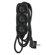 EMOS hosszabbító kábel 3z/3m, fekete, 1,5mm