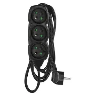 EMOS hosszabbító kábel 3z/3m, fekete, 1,5mm EMOS hosszabbító kábel 3z/3m, fekete, 1,5mm