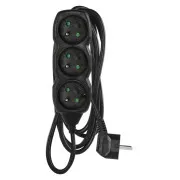 EMOS hosszabbító kábel 3z/3m, fekete, 1,5mm