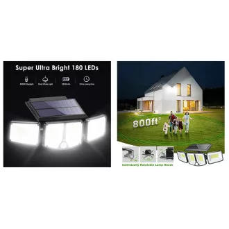 Kültéri napelemes LED fény mozgásérzékelővel VIKING S180/1200lm/2200mAh/3 üzemmódok/IP65