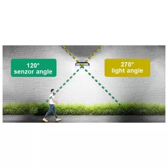 Kültéri napelemes LED fény mozgásérzékelővel VIKING S282/2600lm/2200mAh/3 üzemmódok/IP65 Kültéri napelemes LED fény mozgásérzékelővel VIKING S282/2600lm/2200mAh/3 üzemmódok/IP65