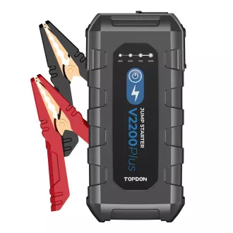 TOPDON V2200Plus/16000mAh/max kimeneti áram 2200A/2xUSB-A/USB-C/DC Jack/akkumulátor tesztelő