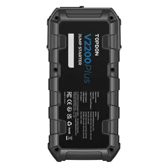 TOPDON V2200Plus/16000mAh/max kimeneti áram 2200A/2xUSB-A/USB-C/DC Jack/akkumulátor tesztelő