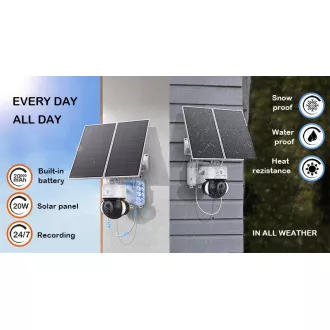 Solar HD kamera Viking HDs03 4G/20000mAh/színes éjszakai látás/IP66/alkalmazás/értesítés/fekete