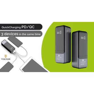 Viking PN-964PD 27000 mAh/Kimenet:1xUSB-A,2xUSB-C/Bemenet:2xUSB-C/LED kijelző