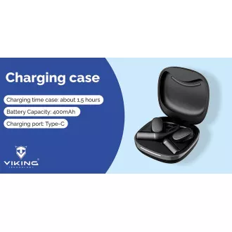Viking V49/BT/Vezeték nélküli/Vezeték nélküli/Fekete vezeték nélküli Bluetooth fejhallgató
