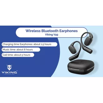 Viking V49/BT/Vezeték nélküli/Vezeték nélküli/Fekete vezeték nélküli Bluetooth fejhallgató