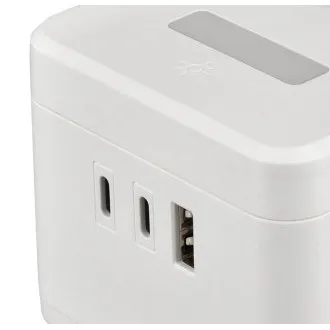 Tápegység VIKING YC23H, fehér/Kimenet:2xAC,1xUSB-A,2xUSB-C/Mobil tartó/LED fény/1,4m kábel Tápegység VIKING YC23H, fehér/Kimenet:2xAC,1xUSB-A,2xUSB-C/Mobil tartó/LED fény/1,4m kábel