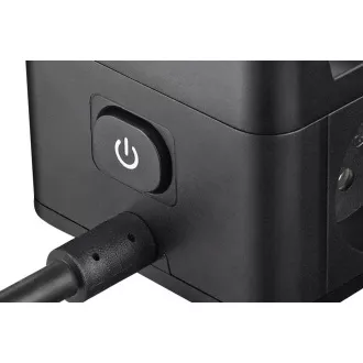 Tápegység VIKING YC23H, fekete/Kimenet:2xAC,1xUSB-A,2xUSB-C/Mobil tartó/LED fény/1,4m kábel