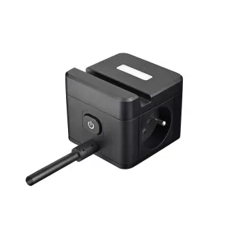 Tápegység VIKING YC23H, fekete/Kimenet:2xAC,1xUSB-A,2xUSB-C/Mobil tartó/LED fény/1,4m kábel