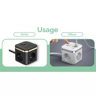 Tápegység VIKING YC33, fehér/kimenet:3xAC, 1xUSB-A,2xUSB-C/On/Off gomb/1,4m kábel Tápegység VIKING YC33, fehér/kimenet:3xAC, 1xUSB-A,2xUSB-C/On/Off gomb/1,4m kábel