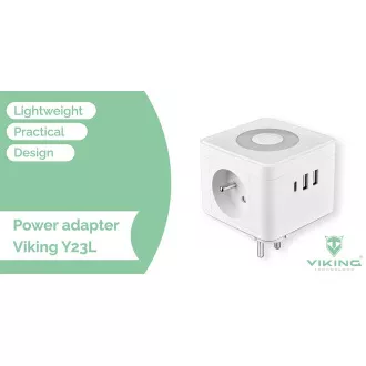 VIKING Y23L hálózati adapter, fekete színben