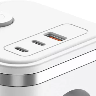 Tápegység VIKING Y33, fehér/kimenet:3xAC,1xUSB-A,2xUSB-C/Bekapcsoló/kioldó gomb