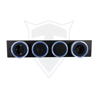 Viking A40SB aljzatmodul, ezüst-fekete/kimenetek - 1xAC/teljesítmény 2500W/230V,16A,50Hz/aljzat típusig