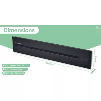 Süllyesztett Viking LZ60B/230V,50Hz/60cm hosszú/fekete/felső 7 modulig/IP20/alumínium/süllyesztve