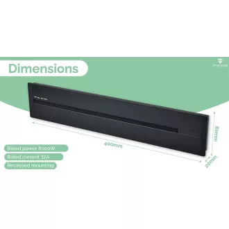 Aljzatszalag - süllyesztett Viking LZ40B/230V,50Hz/40cm hosszú/fekete/felső 5 modulig/IP20/alumínium/süllyesztve